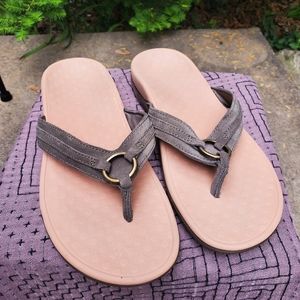 Vionic Sandals Tan & Sage Green, Size 11